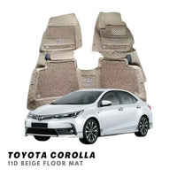 Toyota Corolla 2014-2023 11D Luxury Floor Mats Black with Black Grass Mat - 3Pcs thumbnail 3