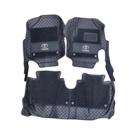 Toyota Yaris 11D Luxury Floor Mats Black with Black & Beige Grass Mat - 3Pcs thumbnail 2