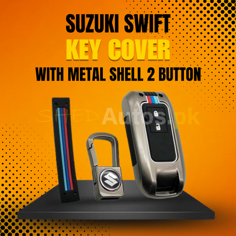 Suzuki Swift Key Cover With Metal Shell 2 Button - Model 2023-2025