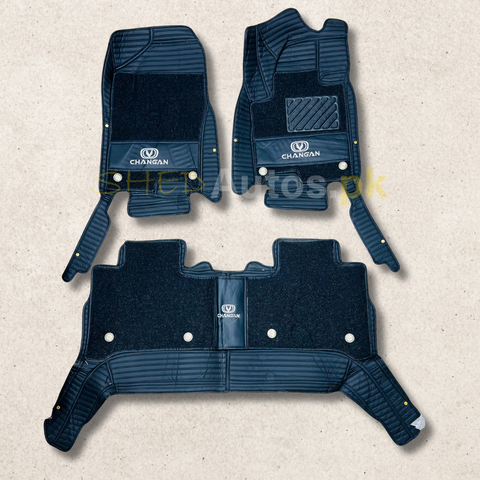Oshan X7 2022-25 11D Luxury Floor Mats Black with Black Grass Mat - 3Pcs