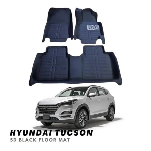 Hyundai Tuscon Black 5D Floor Mat Premium Quality 3Pcs Tucson Car Floor Mat - BLACK