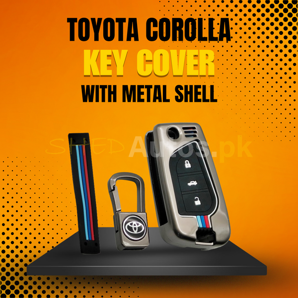 Toyota Corolla Key Cover With Metal Shell - Model 2014-2024