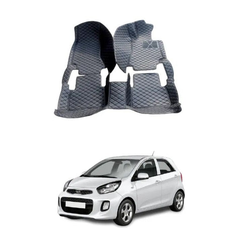 Kia Picanto 7D Floor Mat Premium Quality 3Pcs Car Floor Mat with Black Stitching