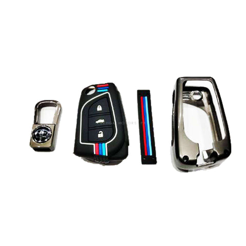 Toyota Corolla Key Cover With Metal Shell - Model 2014-2024