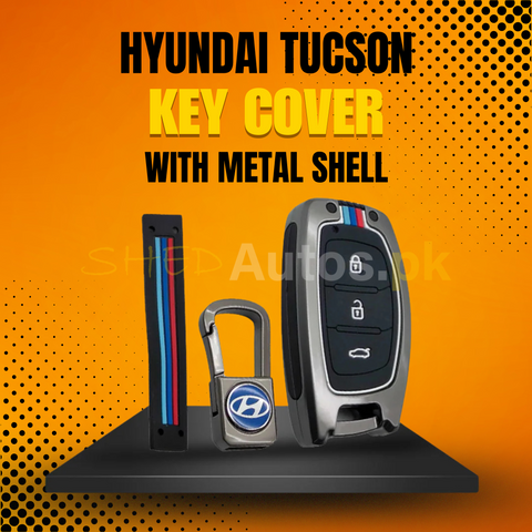 Hyundai Tucson Key Cover With Metal Shell - Model 2020-2023