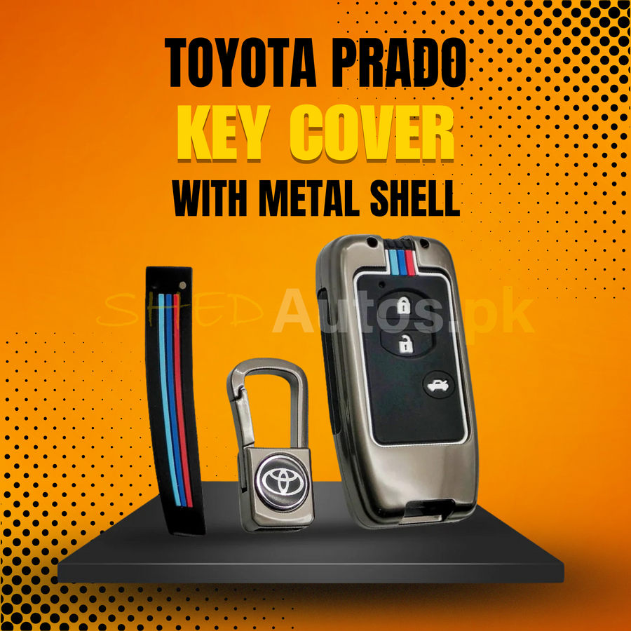 Toyota Prado Key Cover With Metal Shell - Model 2009-2022