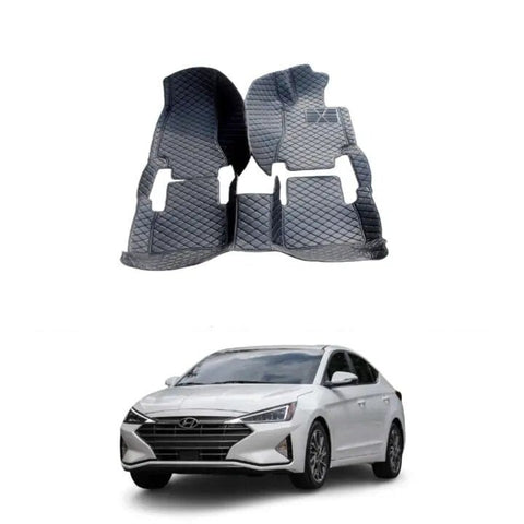 Hyundai Elantra 7D Beige & Black Floor Mat Premium Quality 3Pcs Car Floor Mat