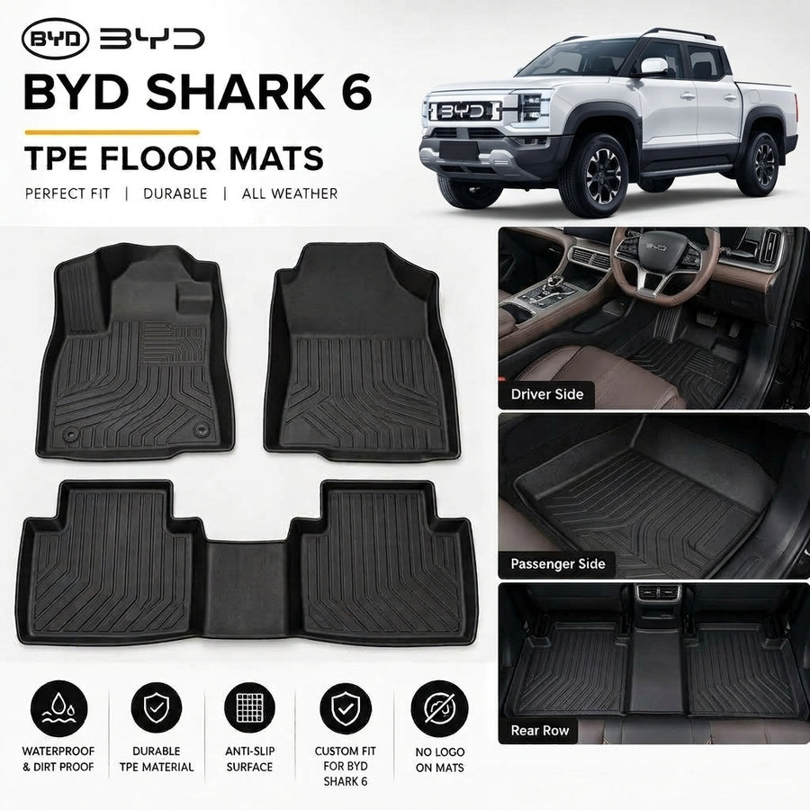 BYD Shark 6 Floor Mats, BYD Shark 6 TPE Floor Mats, BYD Shark 6 Floor Mats near me, BYD Shark 6 Floor Mats pakistan, BYD Shark 6 Floor Mats Karachi, BYD Shark 6 Mats, BYD Shark 6 Floor Mats Lahore, BYD Shark 6 Floor Mats Islamabad, BYD Shark 6 accessories, BYD Shark 6 Interior accessories