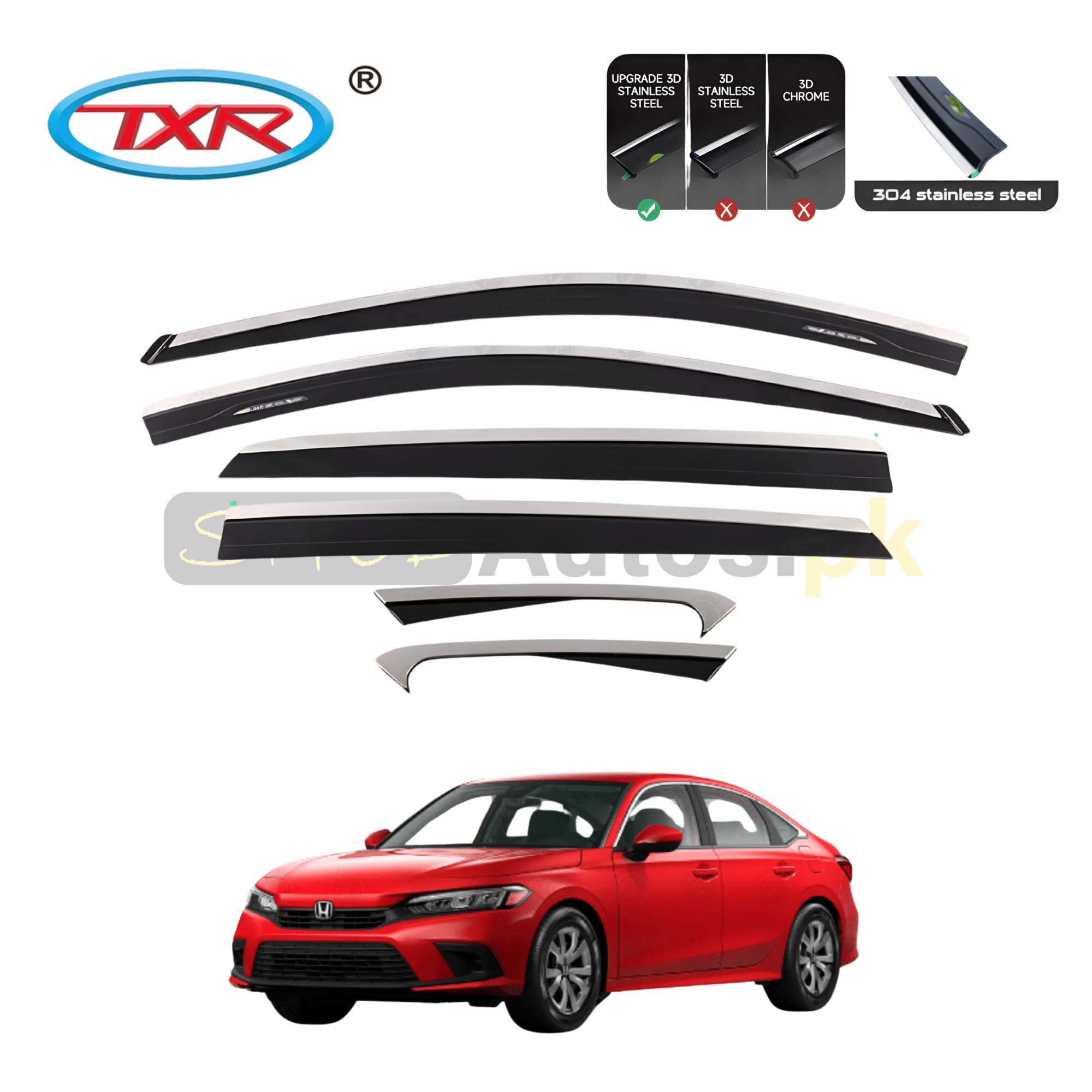 Honda Civic RS TXR Air Press Sun Visor With Chrome 2022-25