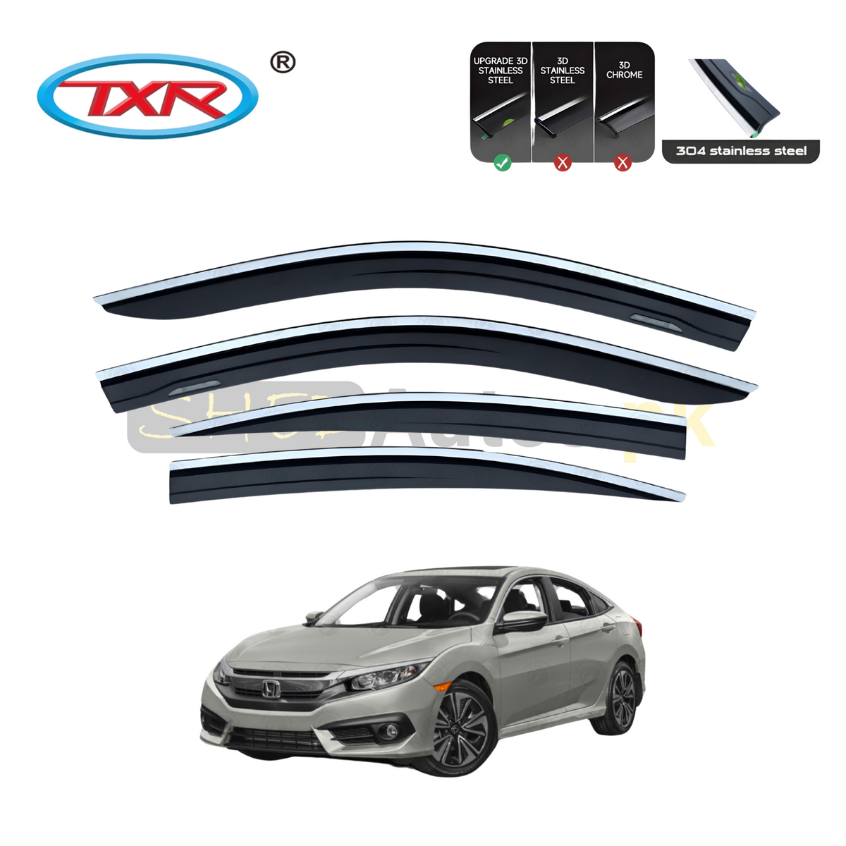 Honda Civic TXR Air Press Sun Visor With Chrome