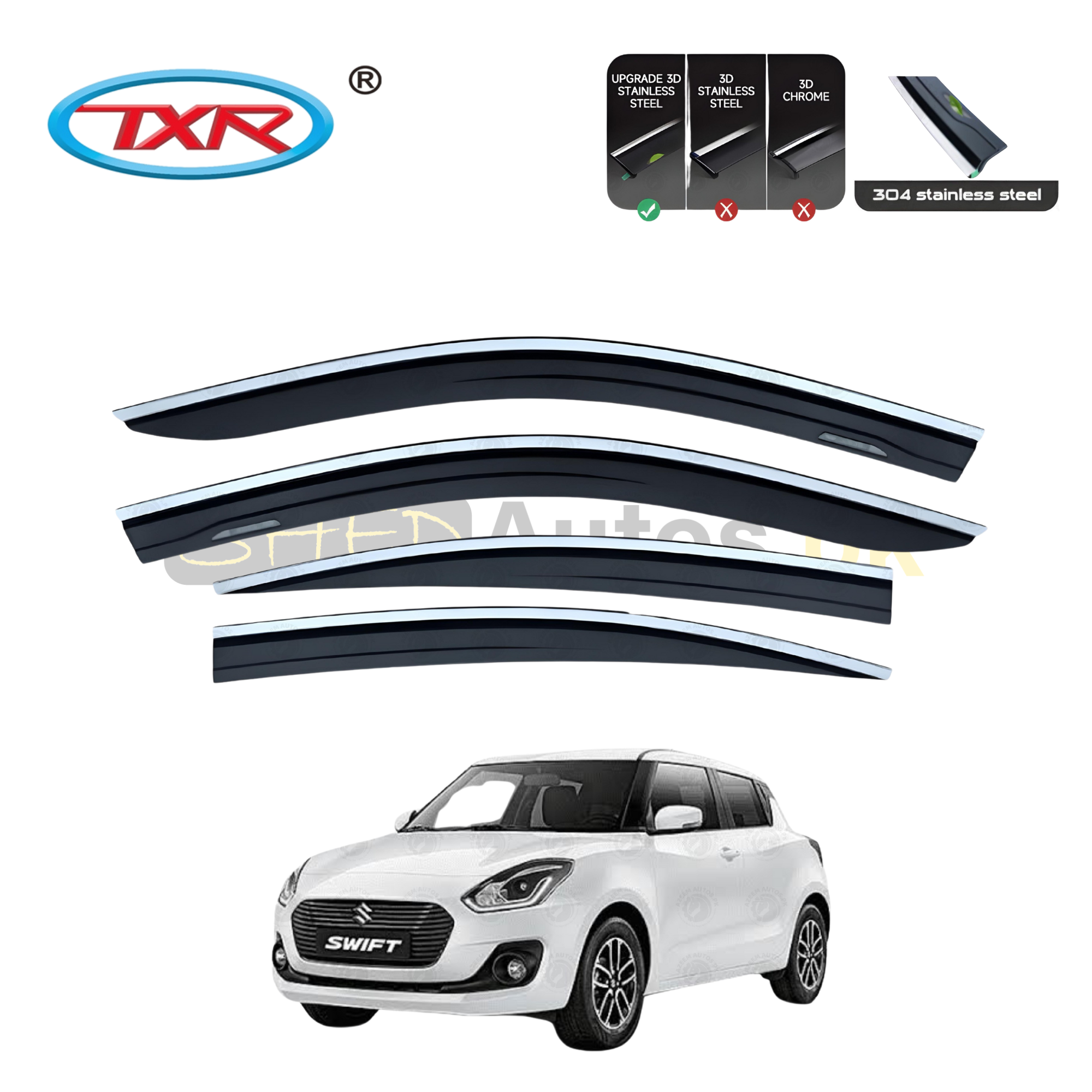 Suzuki Swift TXR Air Press Sun Visor With Chrome 2023-25