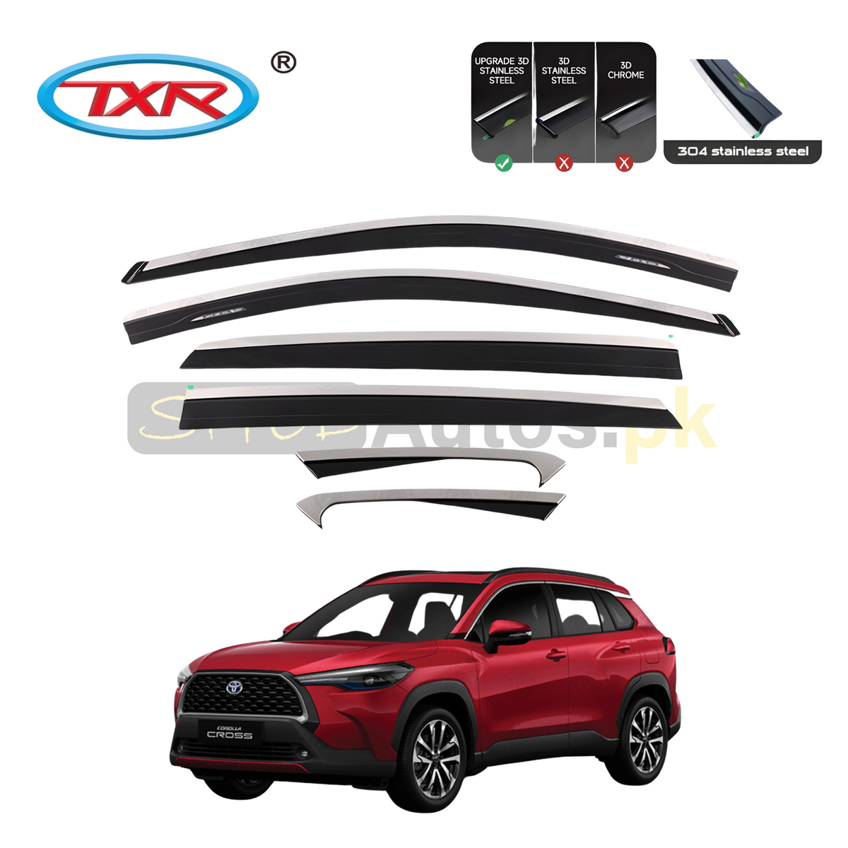 Toyota Corolla Cross TXR Air Press Sun Visor With Chrome 2023-25
