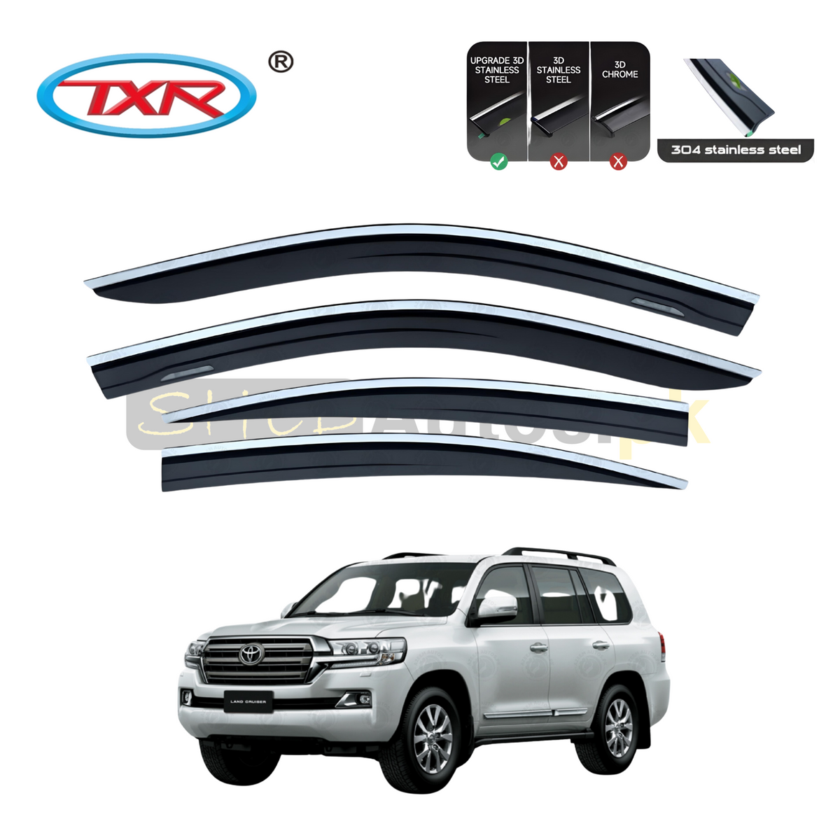 Toyota Land Cruiser TXR Air Press Sun Visor With Chrome 2009-15
