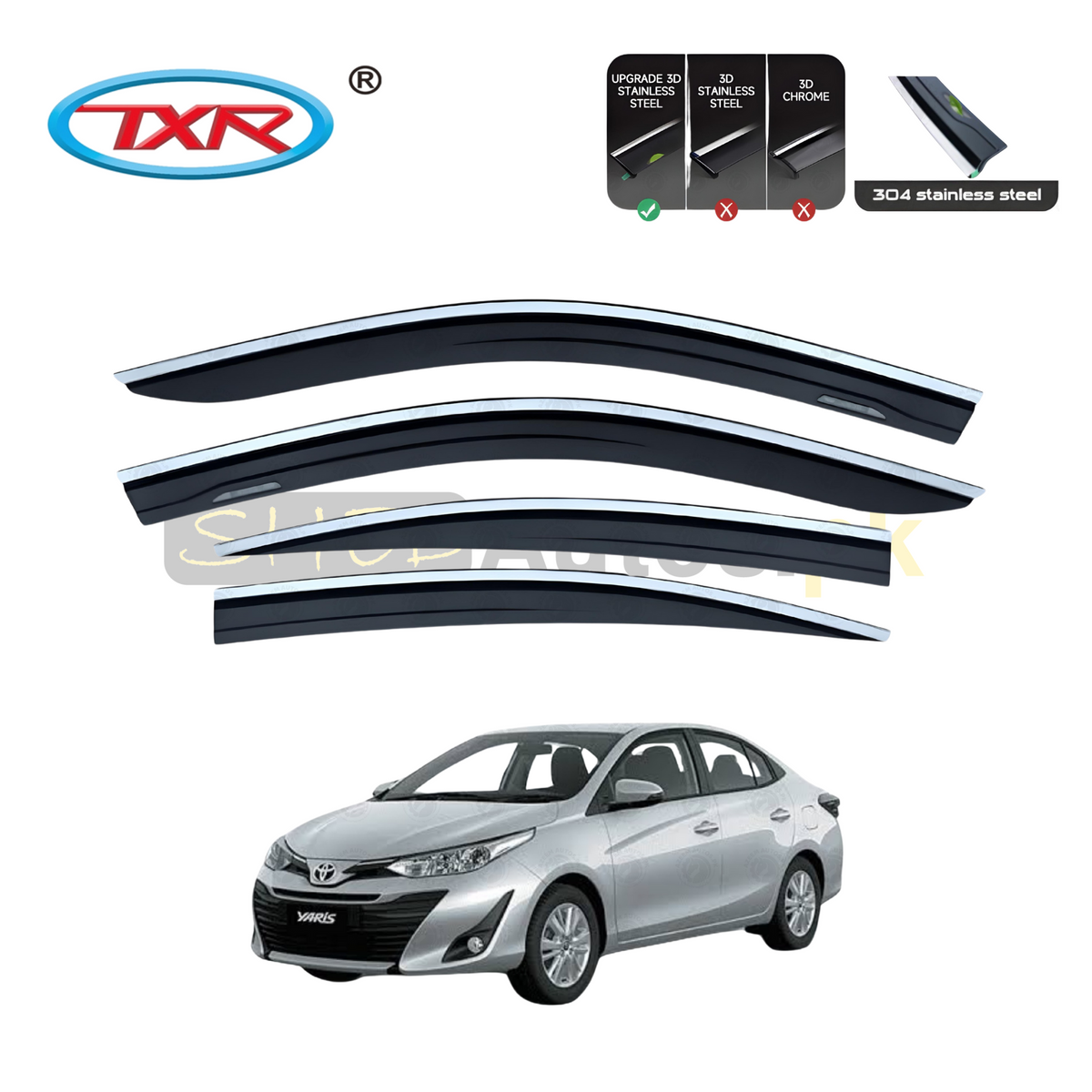 Toyota Yaris TXR Air Press Sun Visor With Chrome 2021-25