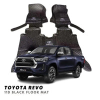 Toyota Revo 11D Luxury Floor Mats Black with Black Grass Mat - 3Pcs thumbnail 1