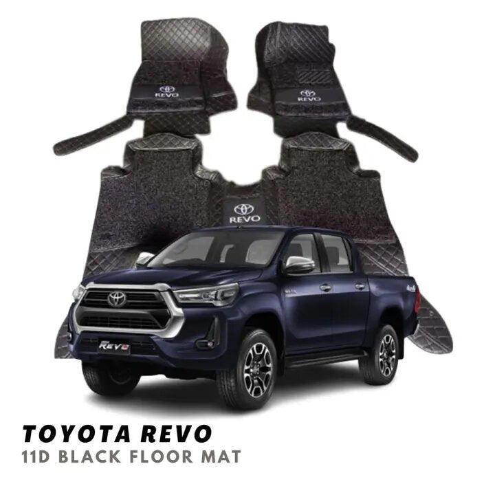 Toyota Revo 11D Luxury Floor Mats Black with Black Grass Mat - 3Pcs