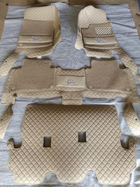 Toyota Land Crusier 11D Luxury Floor Mats Beige with Beige Grass Mat - 5Pcs thumbnail 2