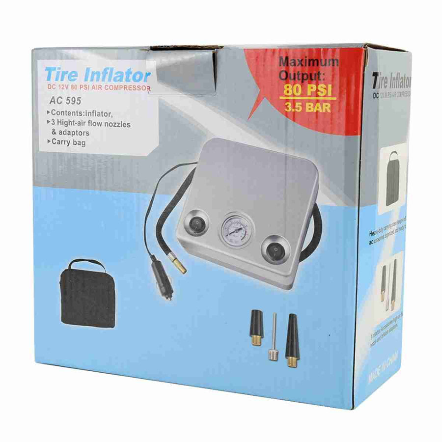 Car Portable Air Compressor Tire Inflator 12V 80PSI