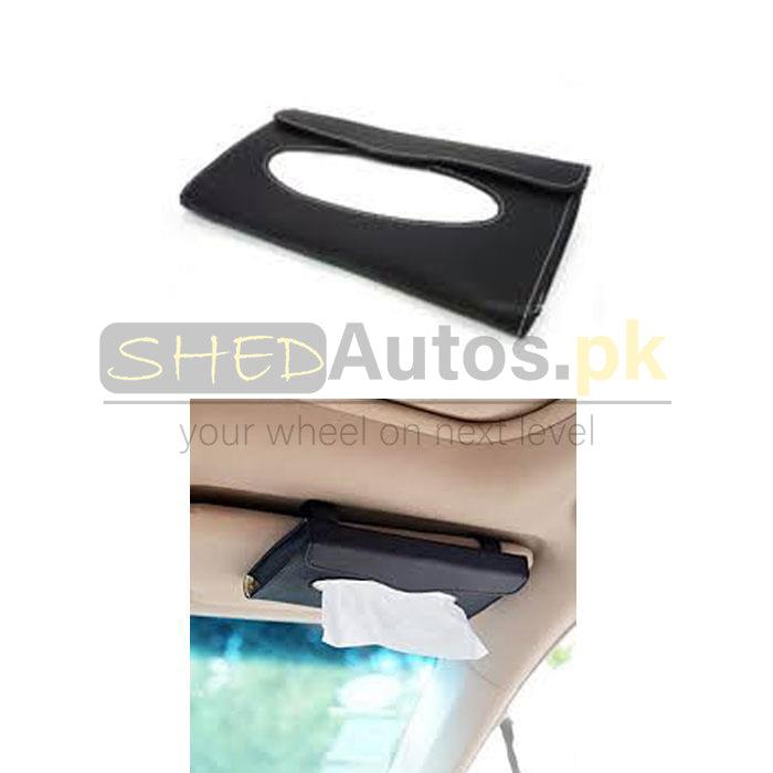 PU Leather Car Sun Visor Tissue Holder Case Box - ShedAutos.PK