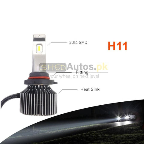 100W FUKUYAMA Car Headlight Led Bulbs Can bus H11 12V 6000K CSV LED - ShedAutos.PK