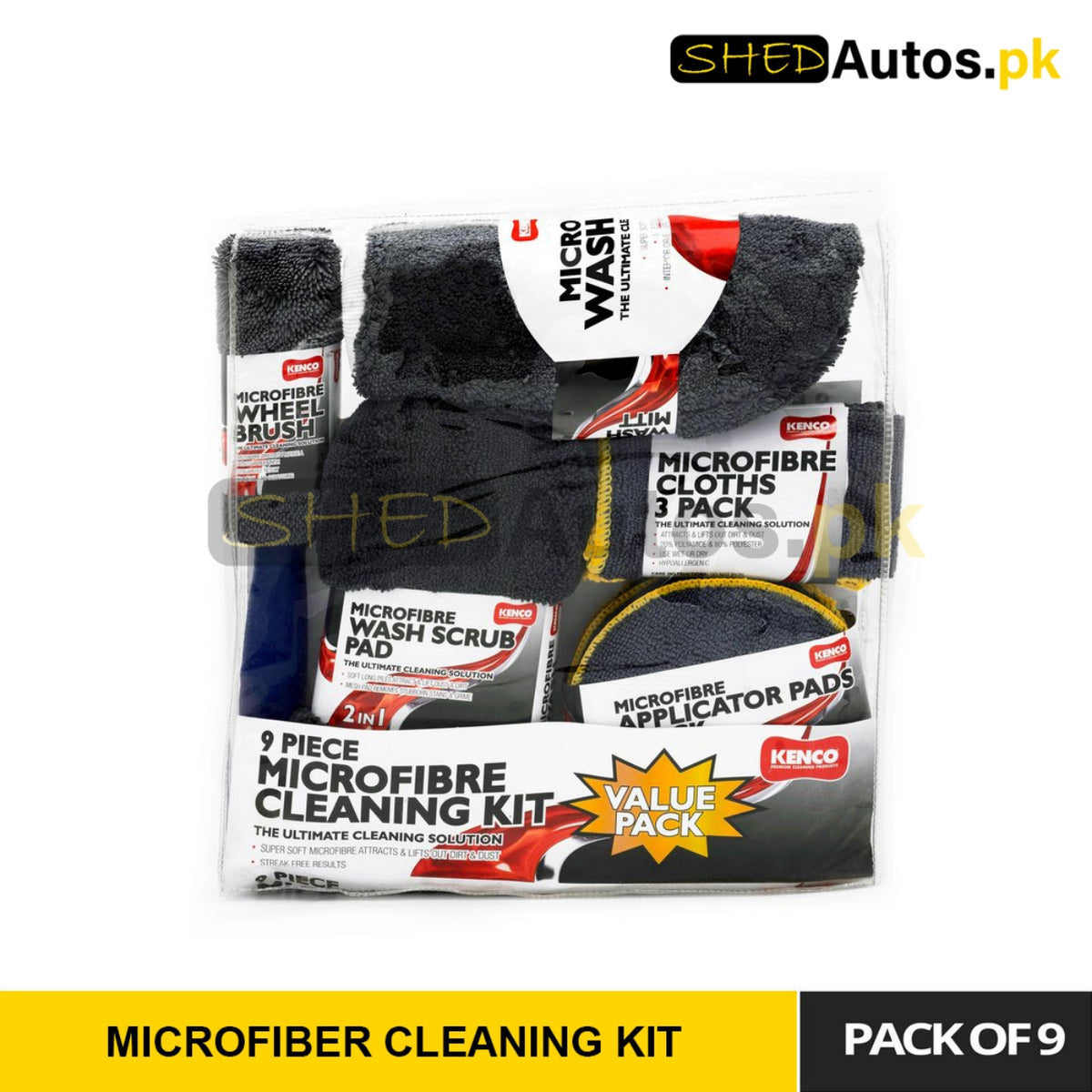Pack of 9 Ultimate Microfiber Cleaning Kit