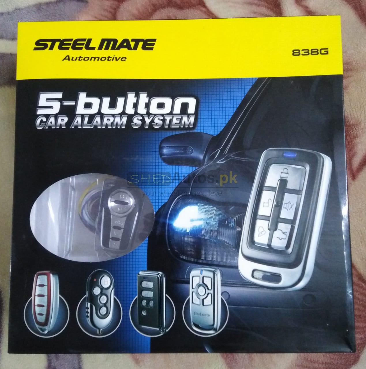SteelMate 5 Button Car Alarm System For All cars (838G Model) - ShedAutos.PK