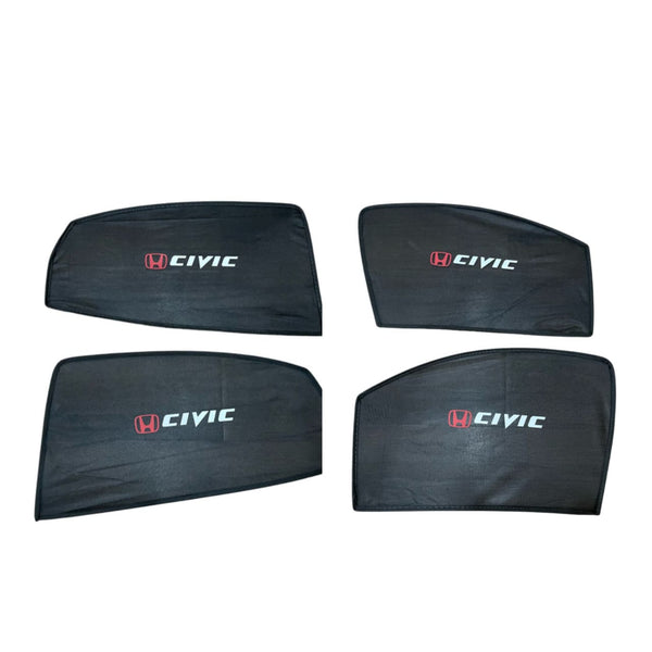 Honda Civic Side Windows Sun Shades with Logo 4pcs – Model 2017-2021 - ShedAutos.PK