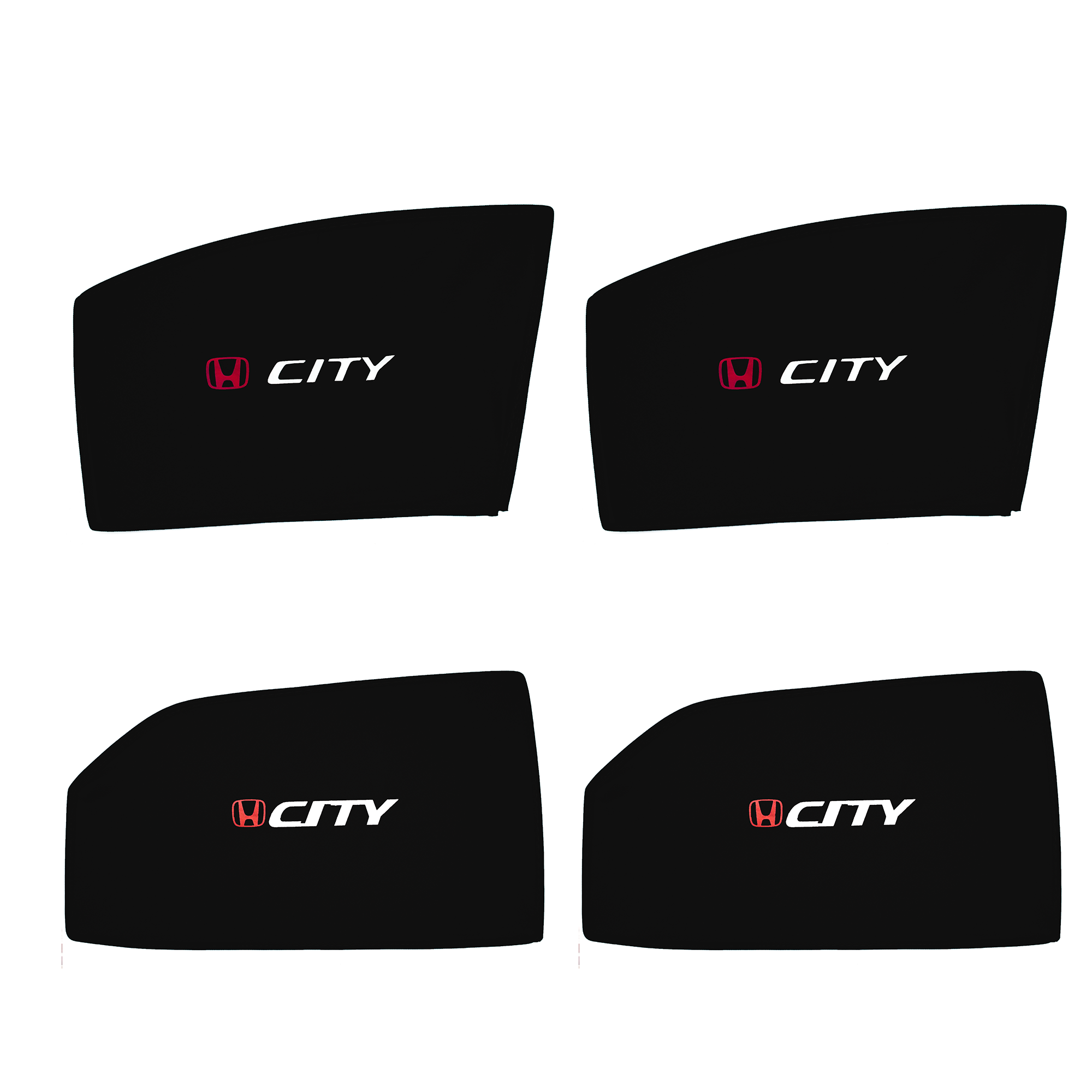 Honda City Side Windows Sun Shades with Logo 4pcs – Model 2009-2021 - ShedAutos.PK