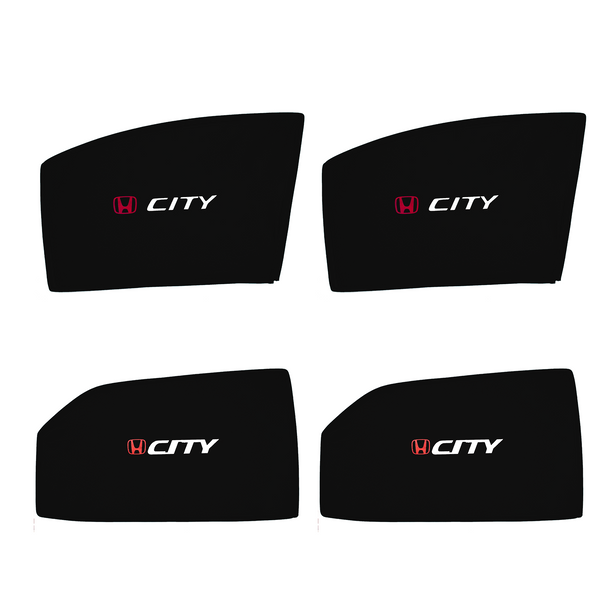 Honda City Side Windows Sun Shades with Logo 4pcs – Model 2009-2021 - ShedAutos.PK