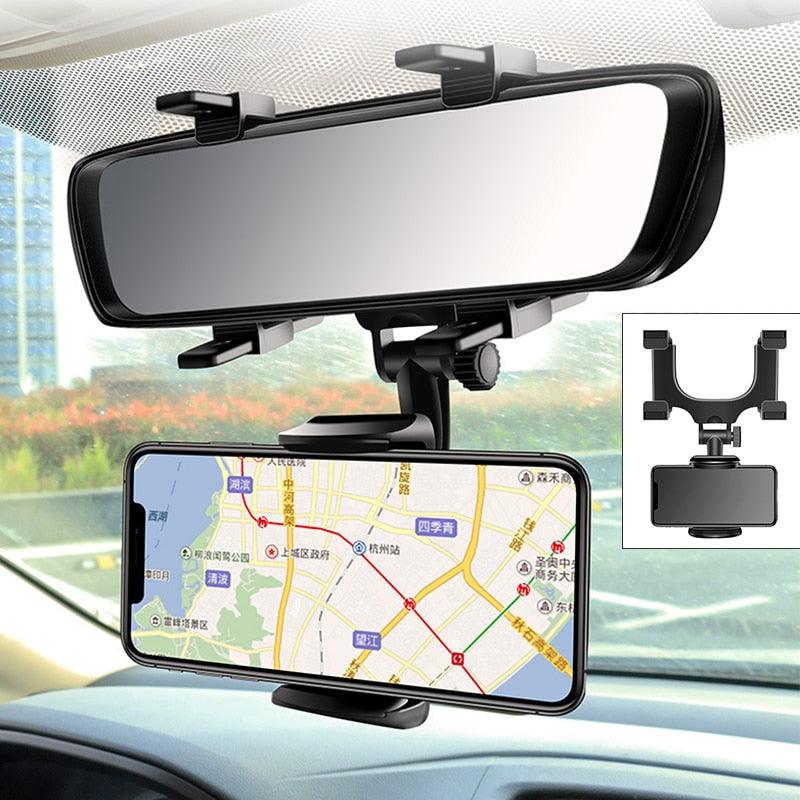 CAR MOBILE PHONE HOLDER REARVIEW MIRROR MOUNT - ShedAutos.PK