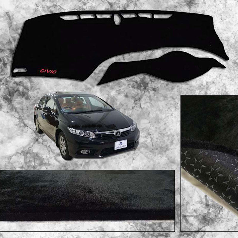 Honda Civic 2013 - 2015 Non Slip Velvet Dashboard Cover - ShedAutos.PK
