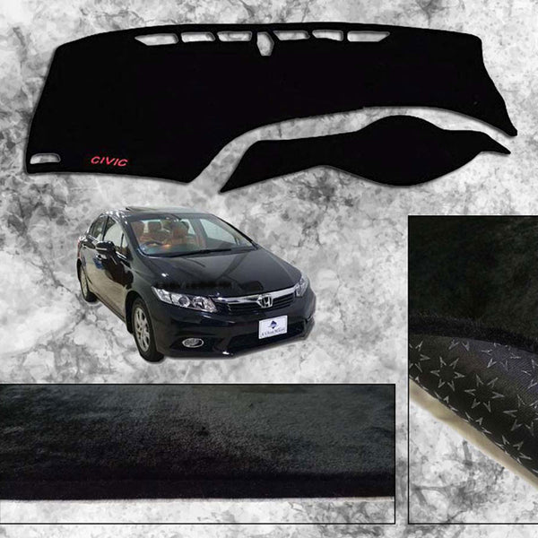 Honda Civic 2013 - 2015 Non Slip Velvet Dashboard Cover - ShedAutos.PK