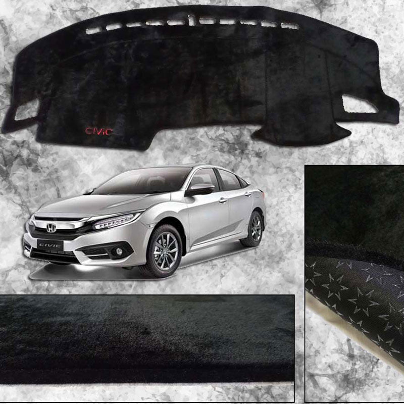 Honda Civic 2016 - 2021 Non Slip Velvet Dashboard Cover - ShedAutos.PK