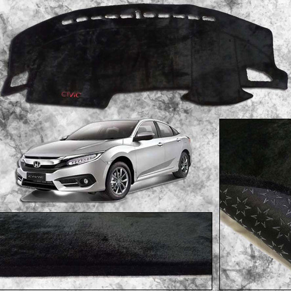 Honda Civic 2016 - 2021 Non Slip Velvet Dashboard Cover - ShedAutos.PK