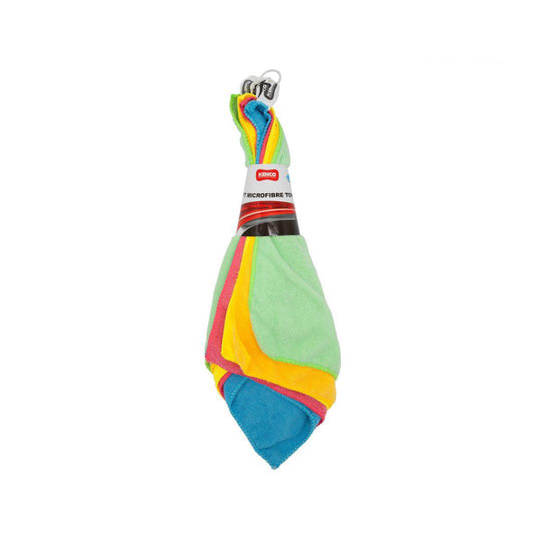 Pack of 5 Ultra Soft Microfiber Towels 30cm x 40cm Assorted Colors - ShedAutos.PK