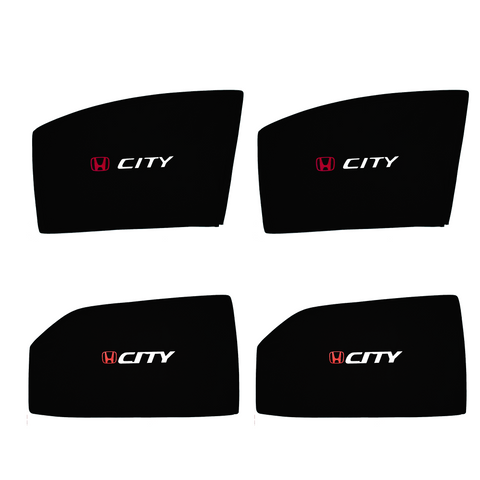 Honda City Side Windows Sun Shades with Logo 4pcs – Model 2021-2022 - ShedAutos.PK